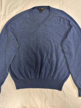 Daniel Cremieux 100% Cashmere Sweater Heather Blue Men XL Preppy, Snag Waist Hem